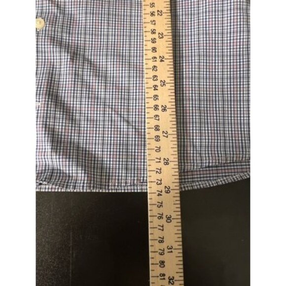 Peter Millar Summer Comfort Shirt 2XL XXL Blue White Nylon Gingham Crown Outdoor - Picture 9 of 9